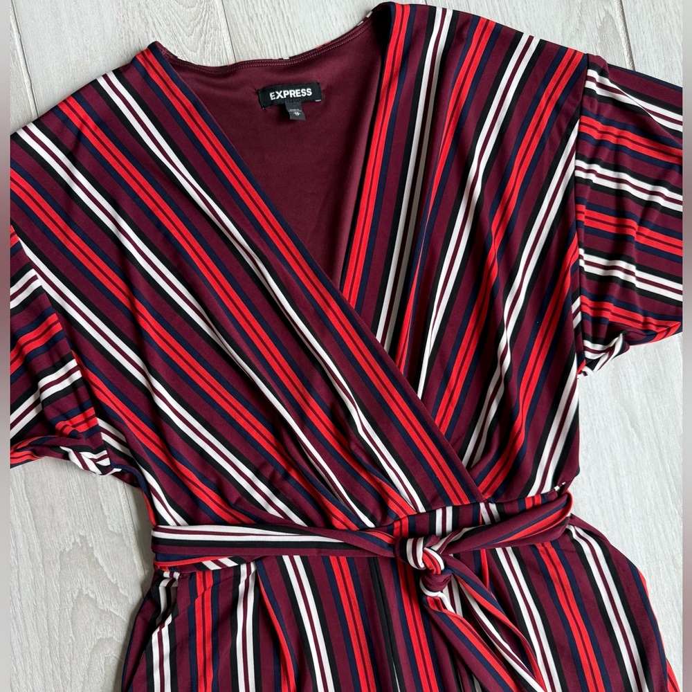 Express V-Neck Faux Wrap Jumpsuit